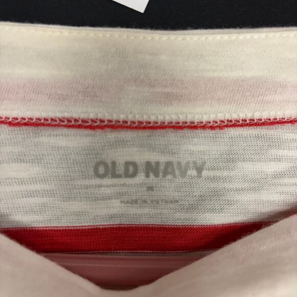 Old Navy red/white striped long-sleeve tee boatneck Women’s M nautical - Picture 5 of 7